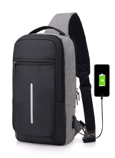 Anti-theft USB charging chest bag